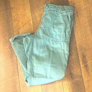 Green Linen Joggers